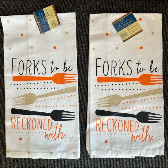 NEW! Forks to be reckoned with flour sack towel - Picture 1 of 1
